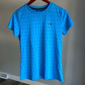 4/$20 Under armor, short sleeve, athletic T-shirt, all over print, blue, S